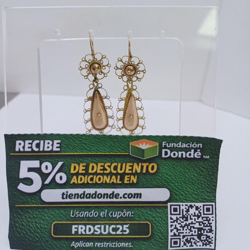 ARETES PAR ORO 8 K 3.1 GRMS (SEMINUEVO)