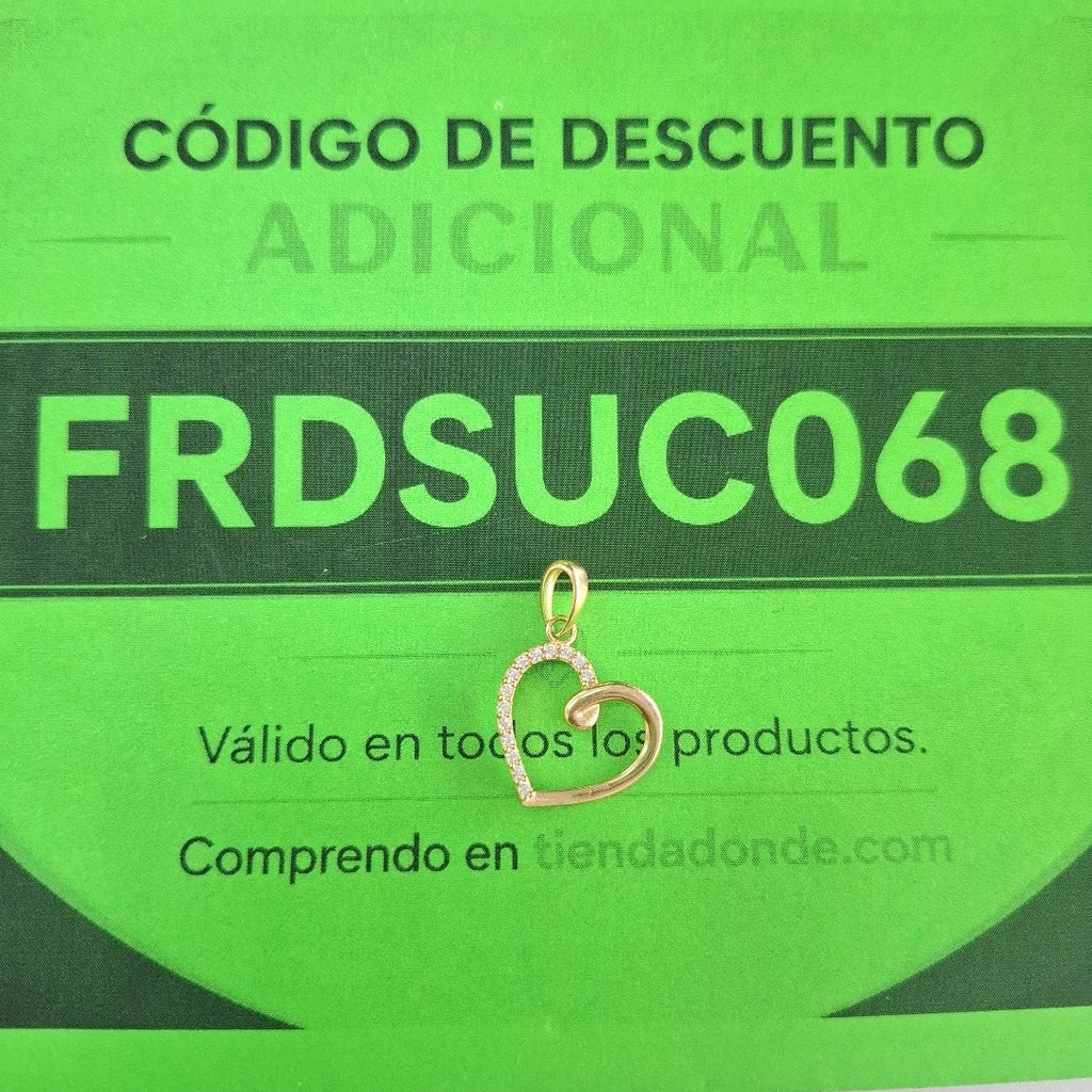 DIJES CORAZON C/CIRCONIA ORO 10K 1.3 GR (NUEVO)