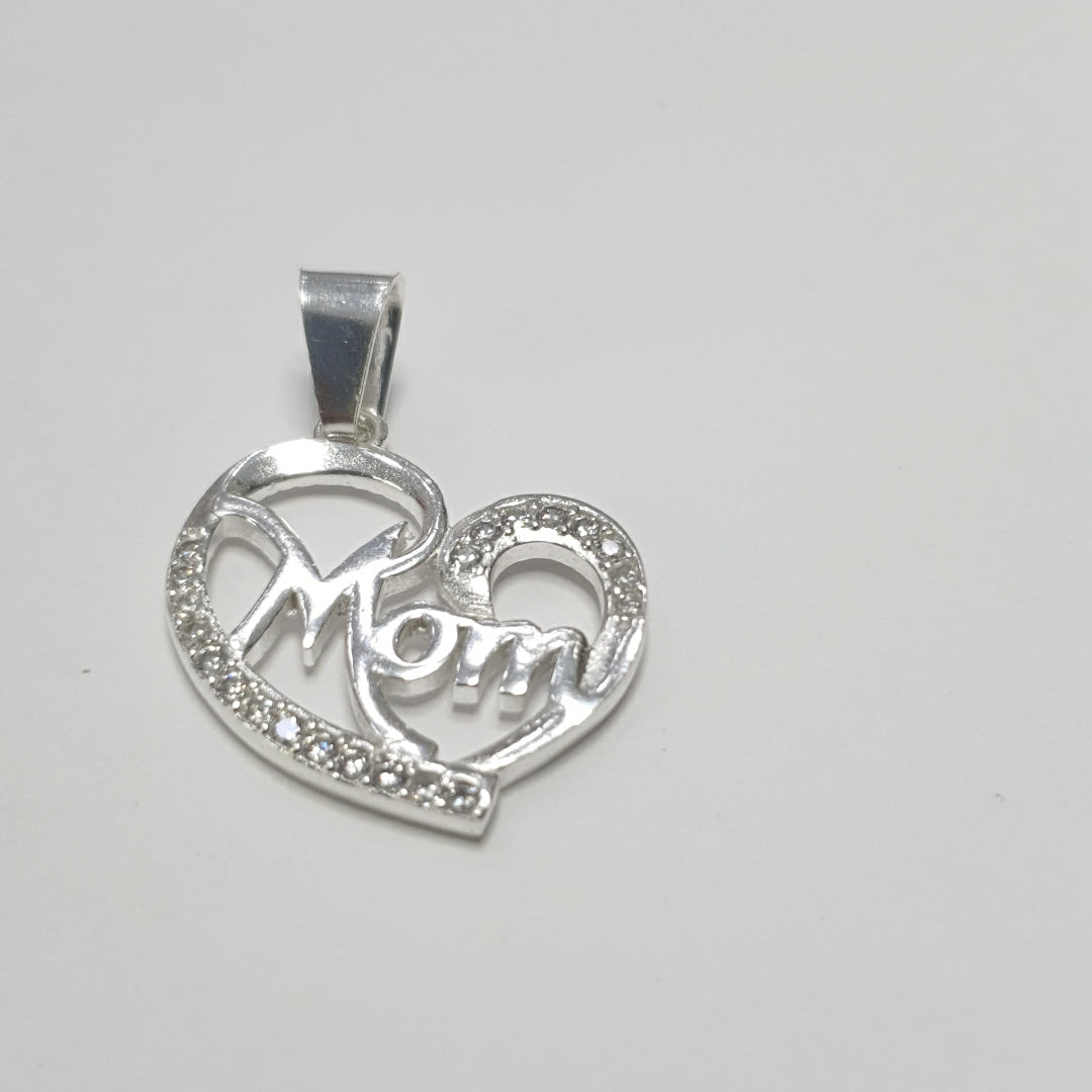 DIJE CORAZON C/CIRCONIAS PLATA .925 3.1 GR (NUEVO)
