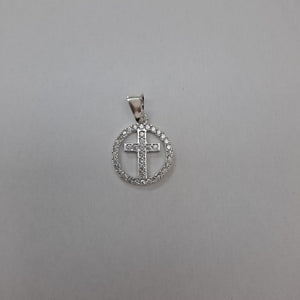 DIJE CRUZ C/CIRCONIAS PLATA .925 2.3 GR (NUEVO)