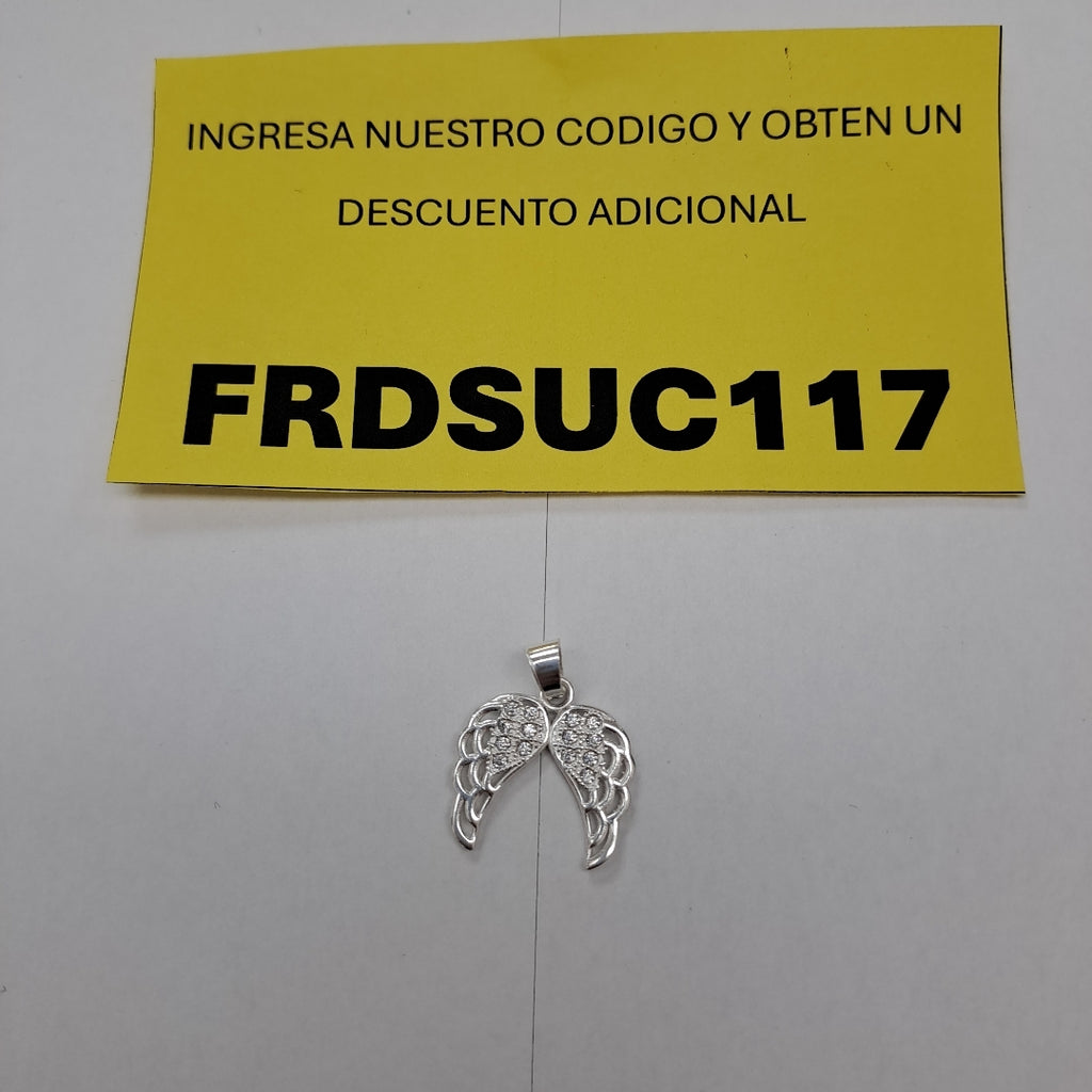 DIJE ALAS C/CIRCONIAS PLATA .925 2.3 GR (NUEVO)