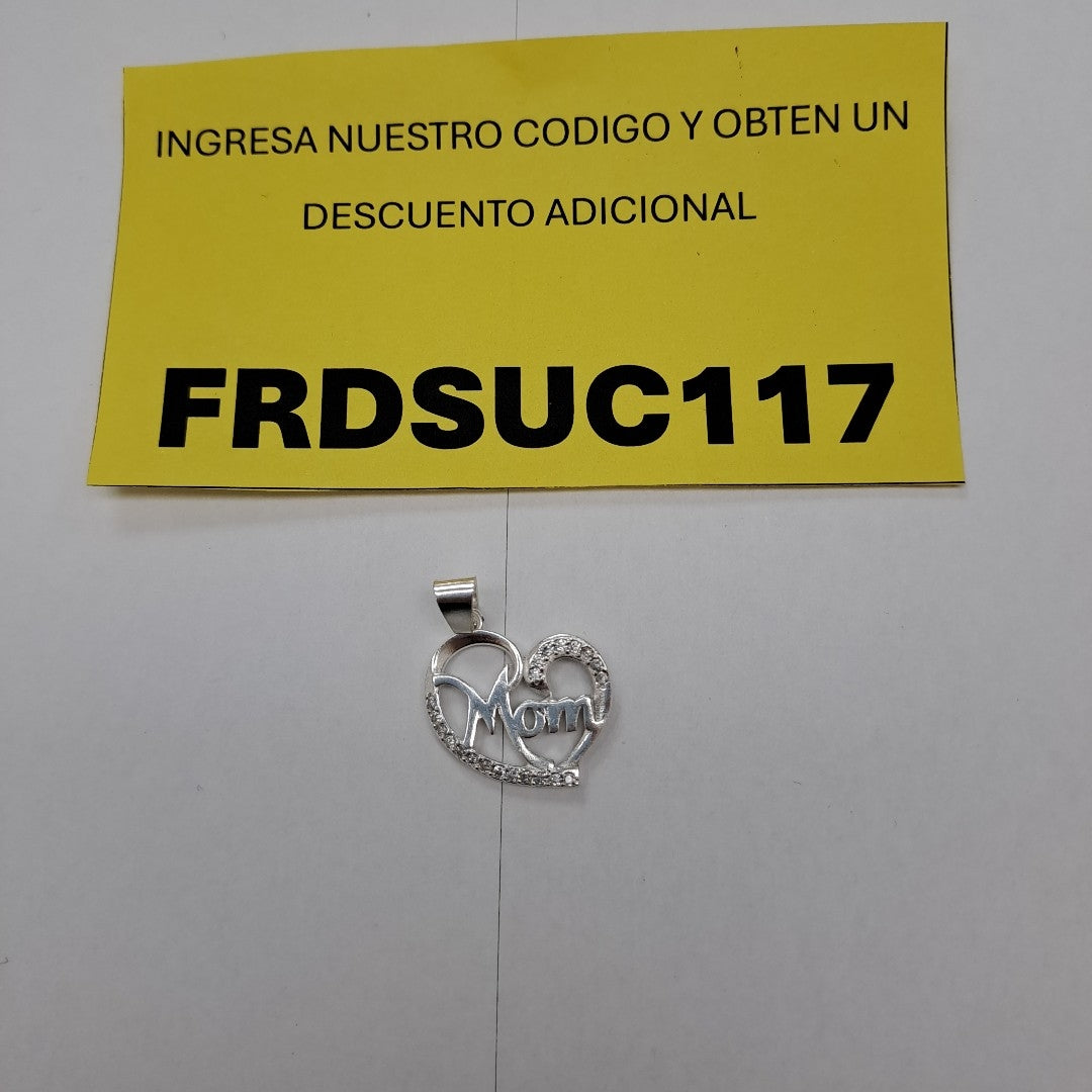 DIJE CORAZON C/CIRCONIAS PLATA .925 3.1 GR (NUEVO)