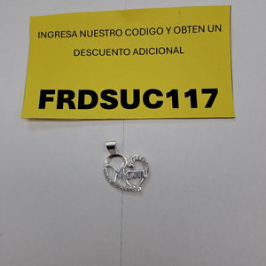 DIJE CORAZON C/CIRCONIAS PLATA .925 3.1 GR (NUEVO)