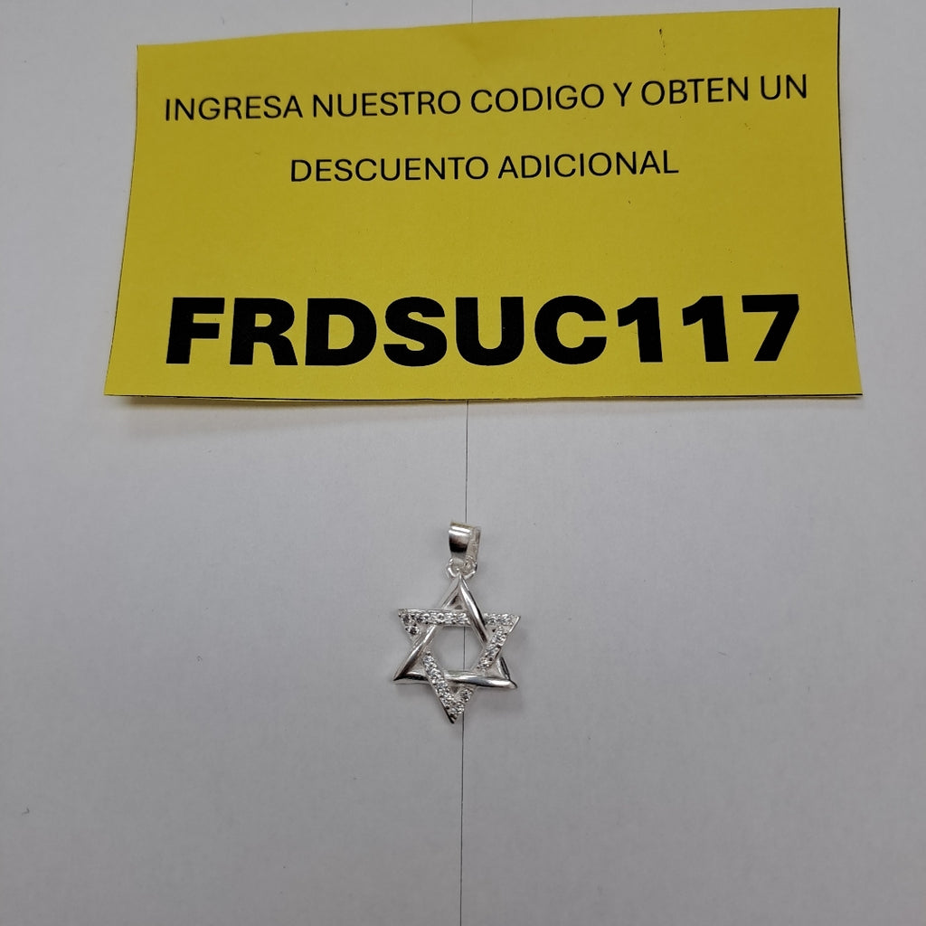 DIJE ESTRELLA DE DAVID C/CIRCONIAS PLATA .925 2.6 GR (NUEVO)