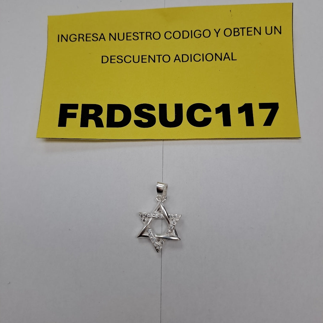 DIJE ESTRELLA DE DAVID C/CIRCONIAS PLATA .925 2.6 GR (NUEVO)
