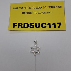 DIJE ESTRELLA DE DAVID C/CIRCONIAS PLATA .925 2.6 GR (NUEVO)