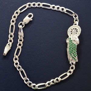 PULSERA TEJIDO SAN JUDAS PLATA .925 21 CM 5.4 GR (NUEVO)