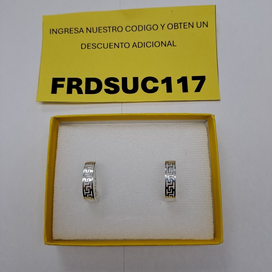ARETES ARRACADAS GRECAS PLATA .925 4.13 GR (NUEVO)