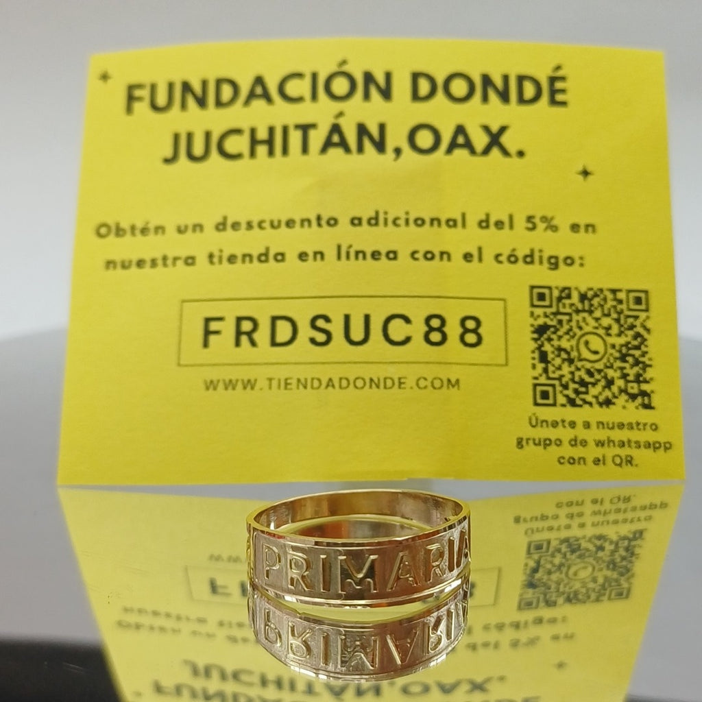 ANILLO DE GRADUACIÓN ORO 8 K 2.1 GRMS (SEMINUEVO)