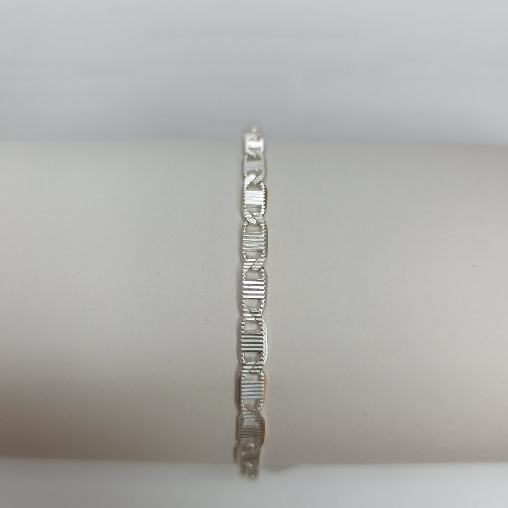 PULSERA TEJIDO ESPEJO PLATA .925 21 CM 8 GR (NUEVO)