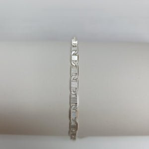 PULSERA TEJIDO ESPEJO PLATA .925 21 CM 8 GR (NUEVO)