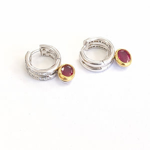 ARRACADAS PAR ORO COMBINADO 18 K 10.7 GRMS (SEMINUEVO)