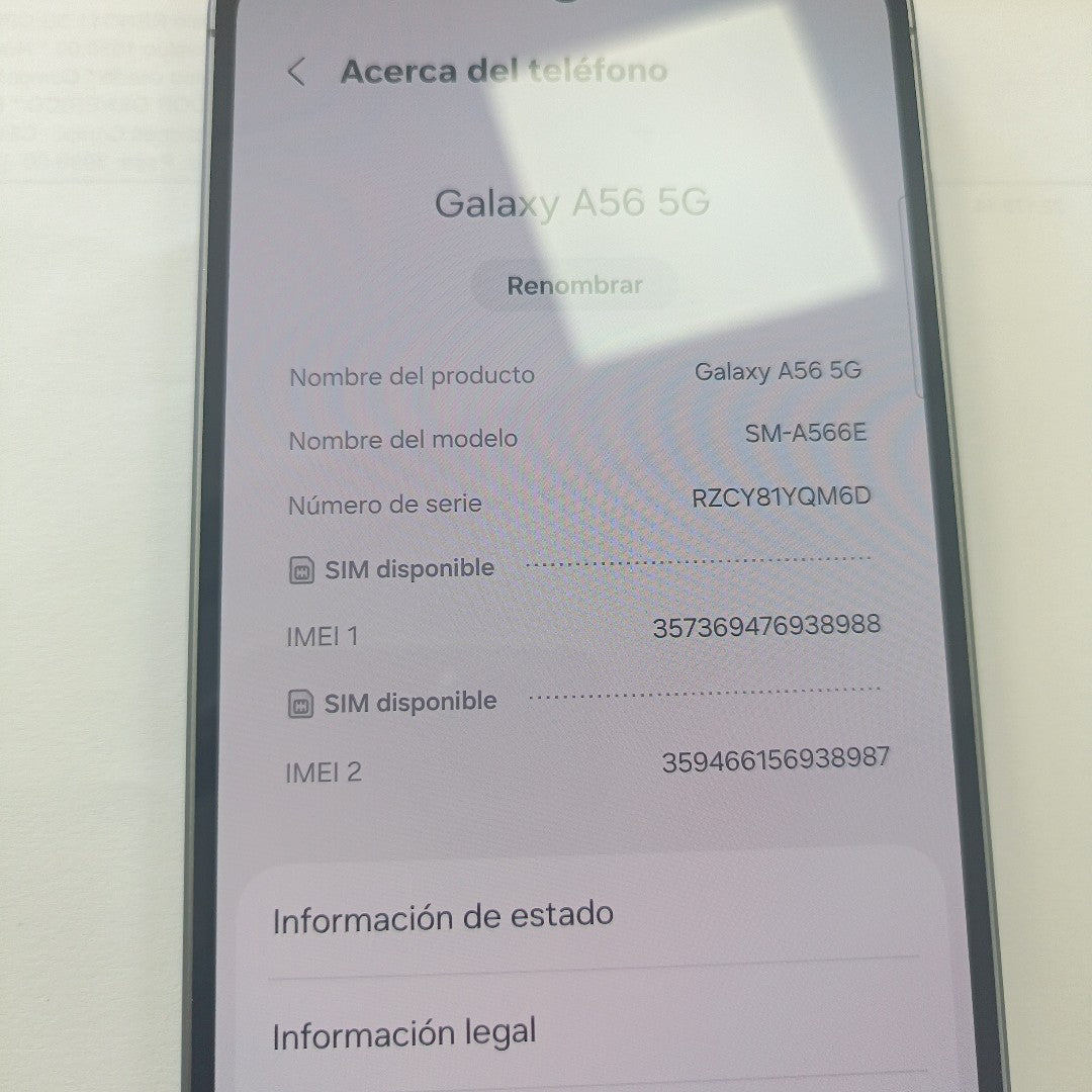 CELULAR SAMSUNG GALAXY A56 SM-A566E (2025) 256 GB 8 GB RAM (SEMINUEVO)