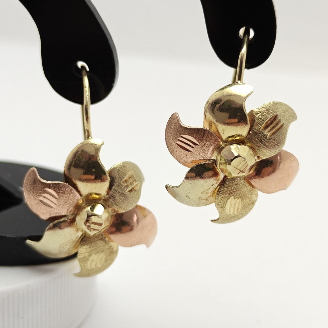 ARETES PAR ORO COMBINADO 10 K 3,70 GRMS (SEMINUEVO)