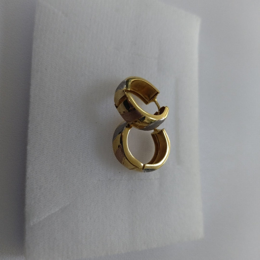 ARRACADAS PAR ORO, ORO COMBINADO 14 K 3.3 GRMS (SEMINUEVO)