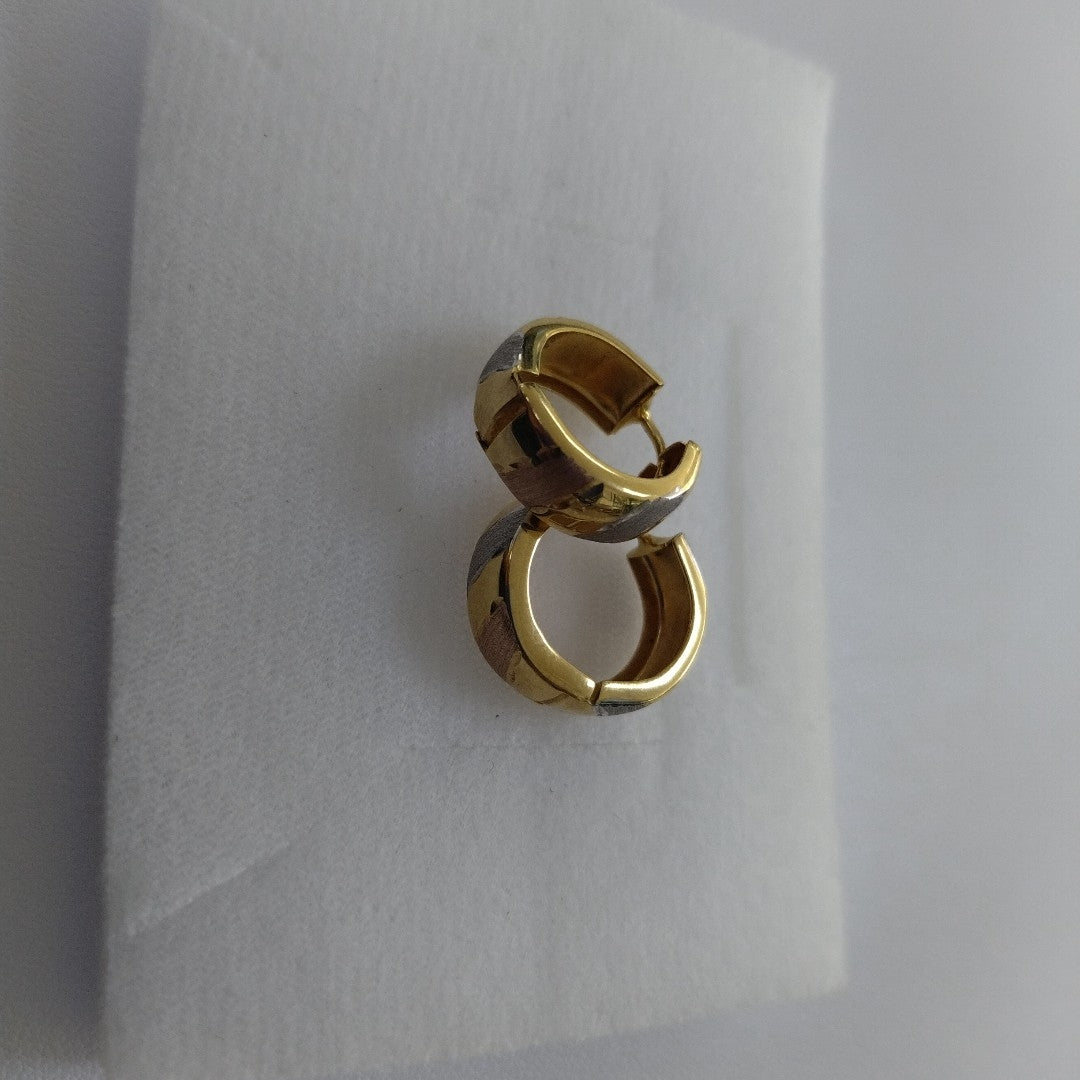ARRACADAS PAR ORO, ORO COMBINADO 14 K 3.3 GRMS (SEMINUEVO)