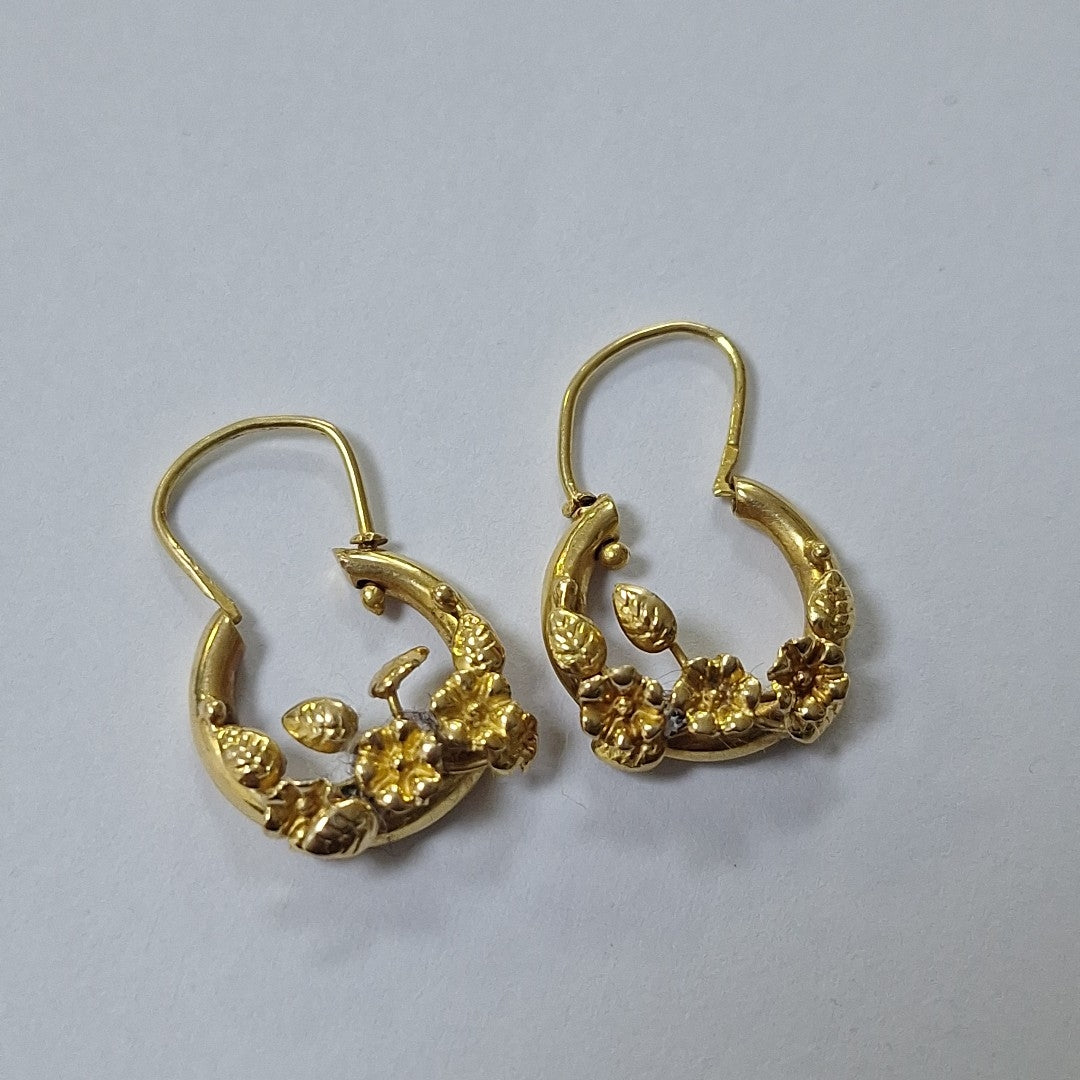 ARRACADAS PAR ORO 18 K 2.6 GRMS (SEMINUEVO)