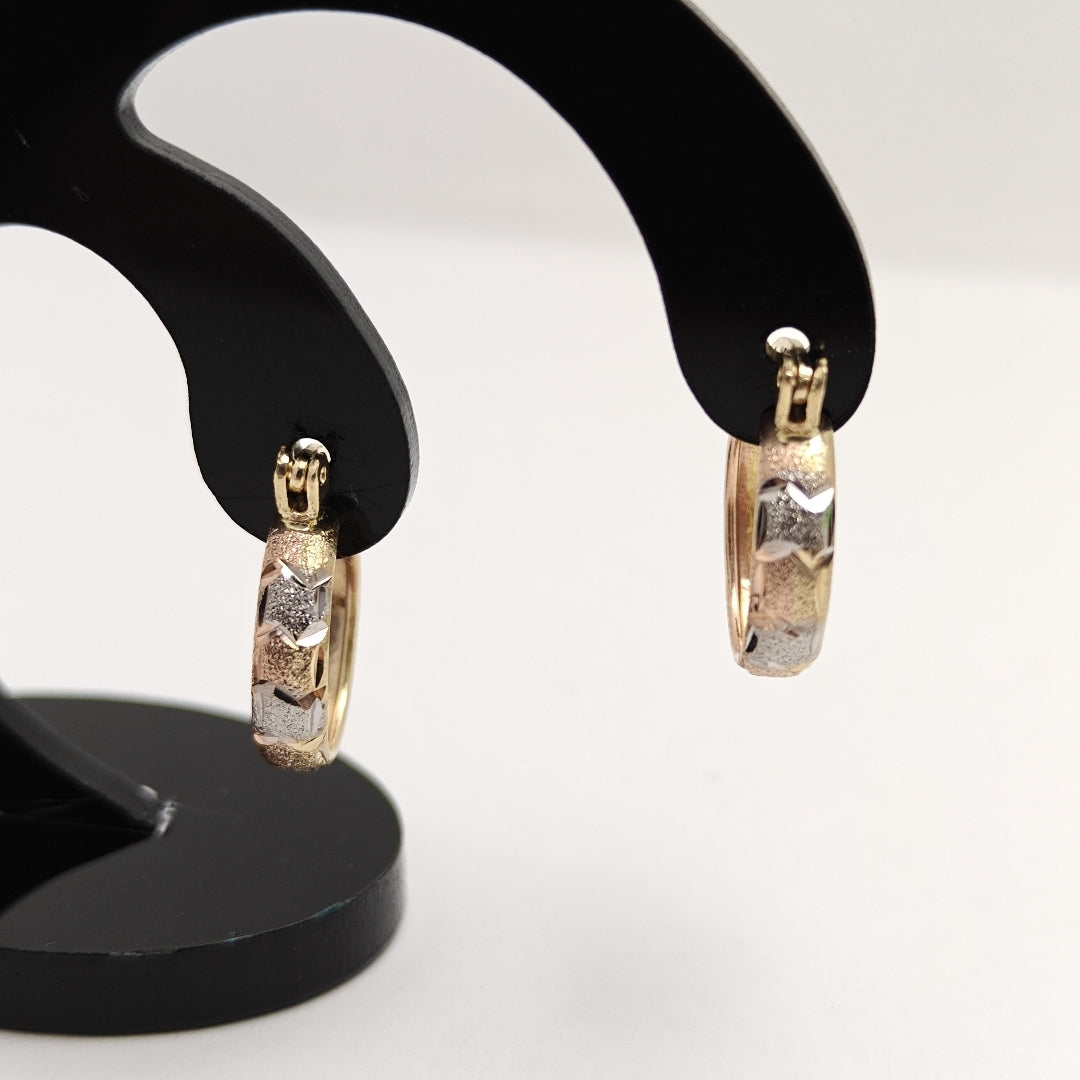 ARRACADAS PAR ORO, ORO COMBINADO 14 K 1.3 GRMS (SEMINUEVO)