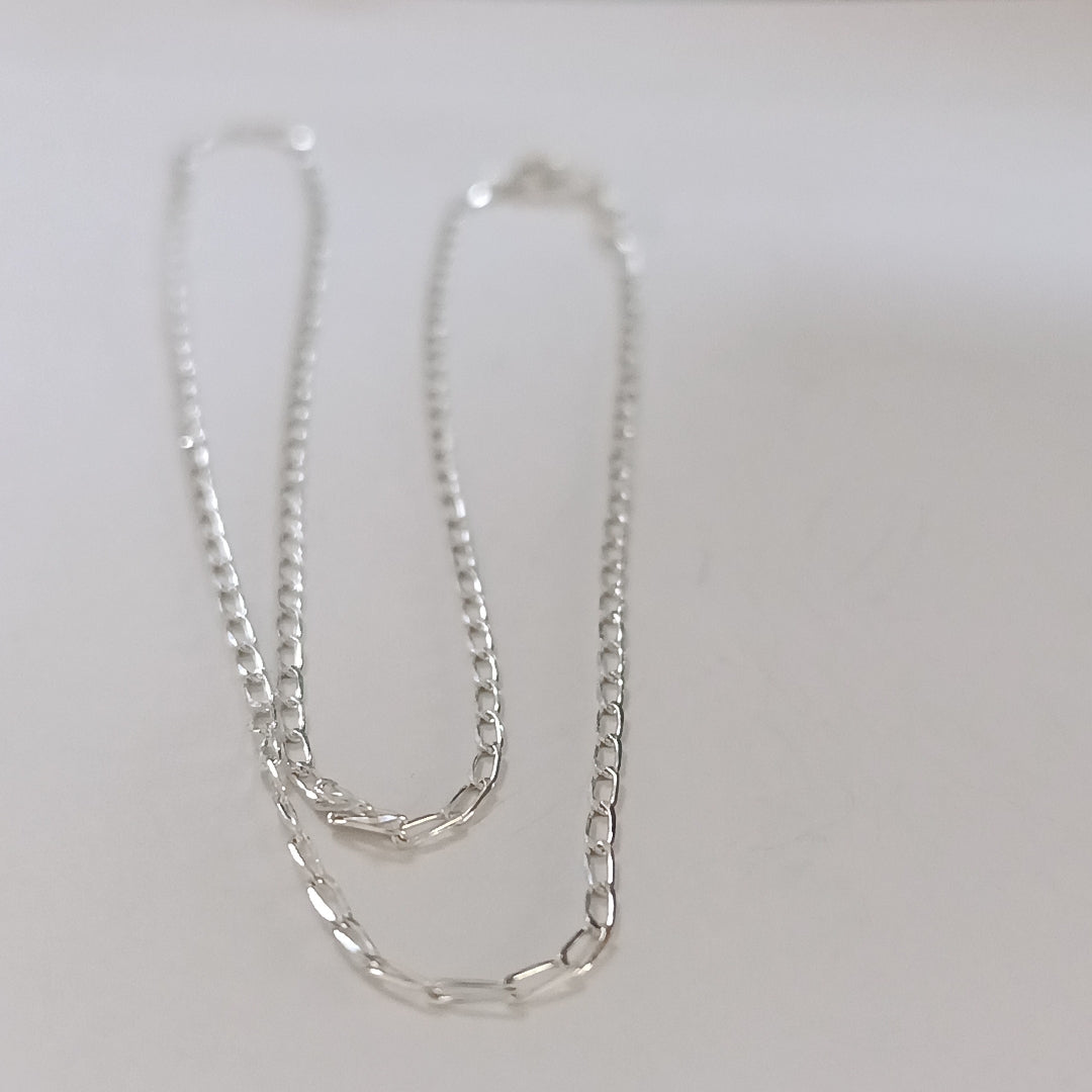 CADENA TEJIDO ESLABONES PLATA .925 60 CM 3 GR (NUEVO)