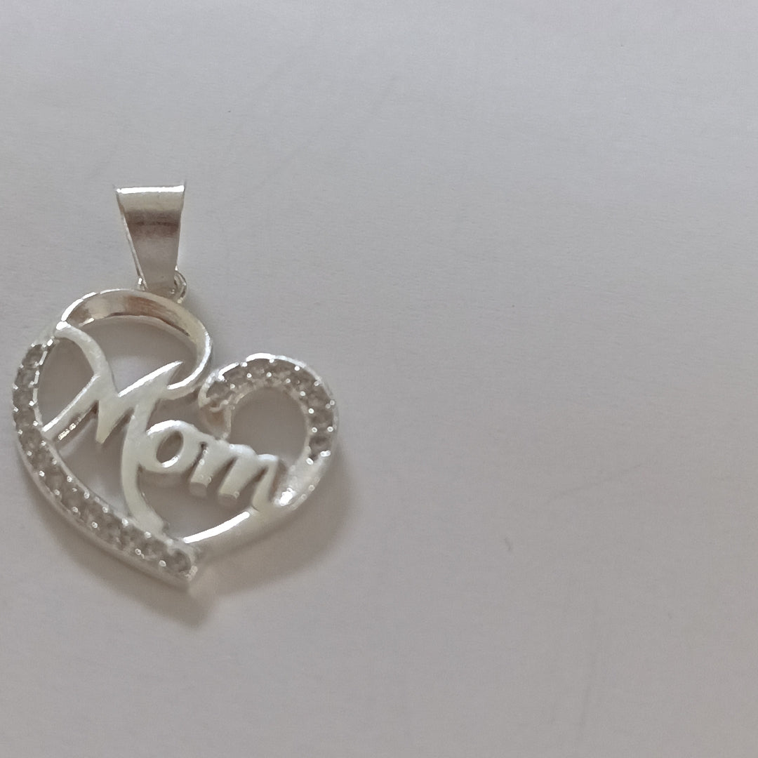 DIJE CORAZON C/CIRCONIAS PLATA .925 3.1 GR (NUEVO)