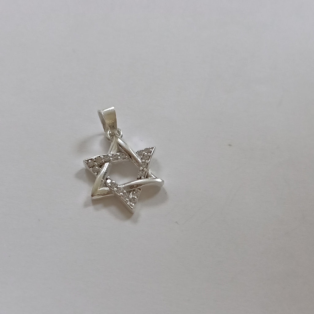 DIJE ESTRELLA DE DAVID C/CIRCONIAS PLATA .925 2.6 GR (NUEVO)