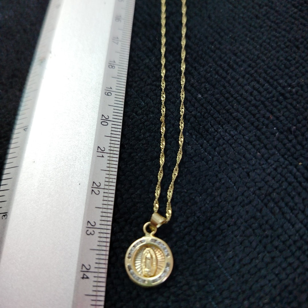 CADENA,MEDALLA RELIGIOSA ORO 10 K 1,60 GRMS (SEMINUEVO)