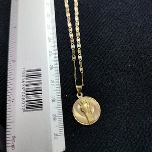 CADENA, MEDALLA RELIGIOSA ORO COMBINADO 10 K 4.2 GRMS (SEMINUEVO)