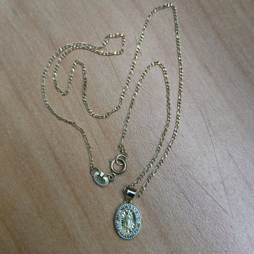 CADENA, MEDALLA RELIGIOSA ORO 10 K 1.6 GRMS (SEMINUEVO)
