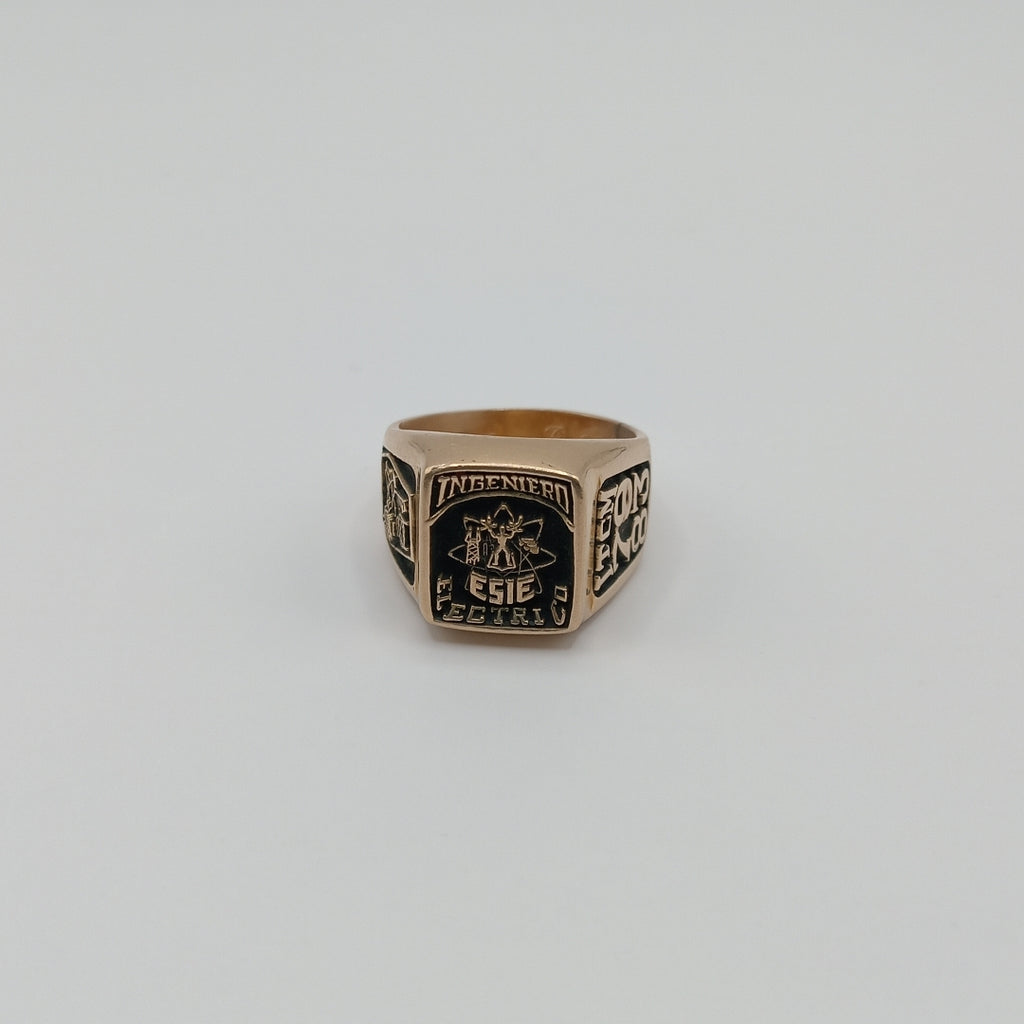 ANILLO DE GRADUACIÓN ORO 10 K 11.5 GRMS (SEMINUEVO)