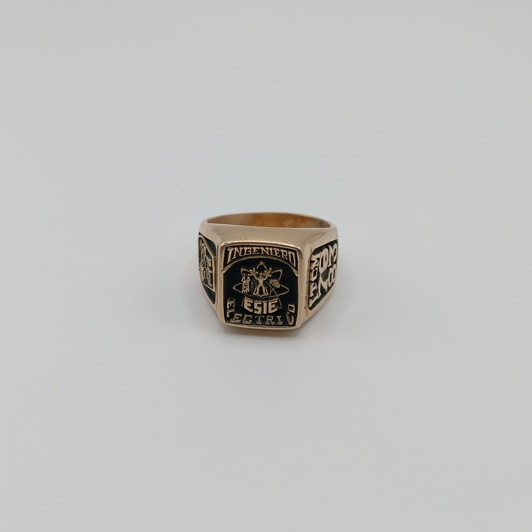 ANILLO DE GRADUACIÓN ORO 10 K 11.5 GRMS (SEMINUEVO)