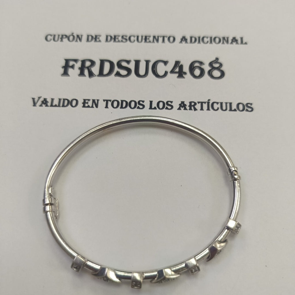 PULSERA RIGIDA ORO BLANCO 14 K 7,30 GRMS (SEMINUEVO)