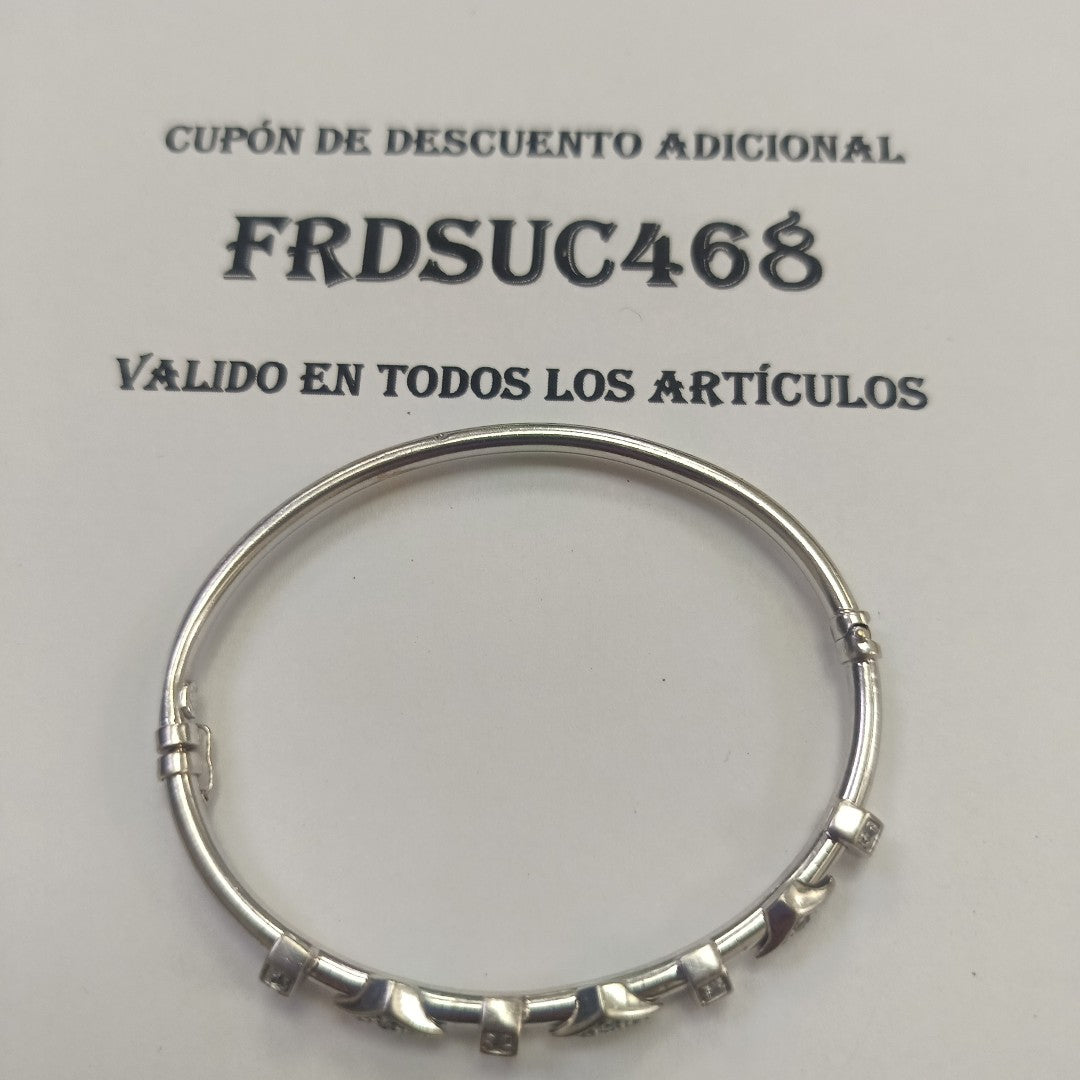 PULSERA RIGIDA ORO BLANCO 14 K 7,30 GRMS (SEMINUEVO)