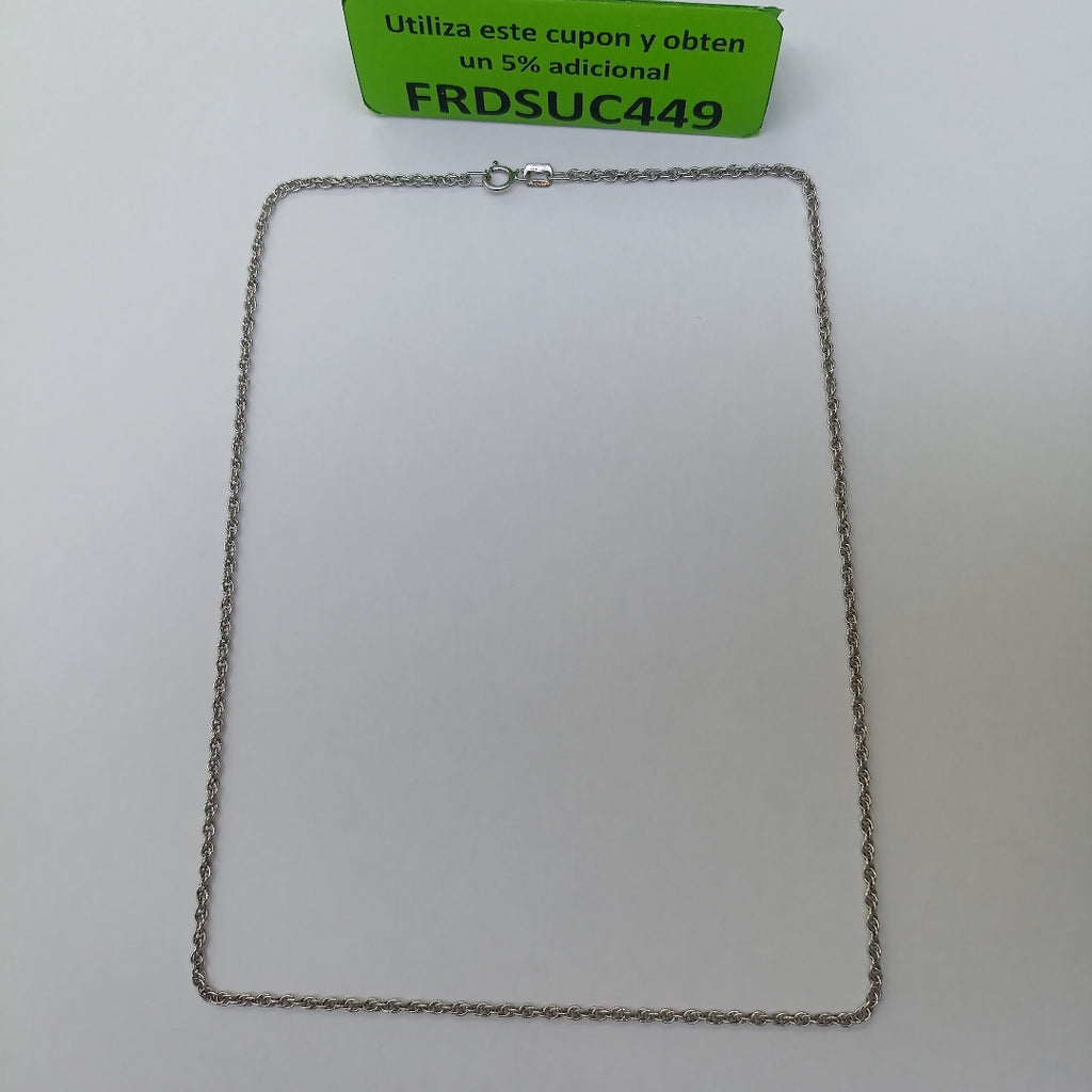 CADENA ORO, ORO BLANCO 14 K 3.3 GRMS (SEMINUEVO)