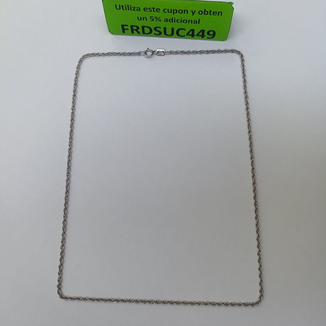 CADENA ORO, ORO BLANCO 14 K 3.3 GRMS (SEMINUEVO)
