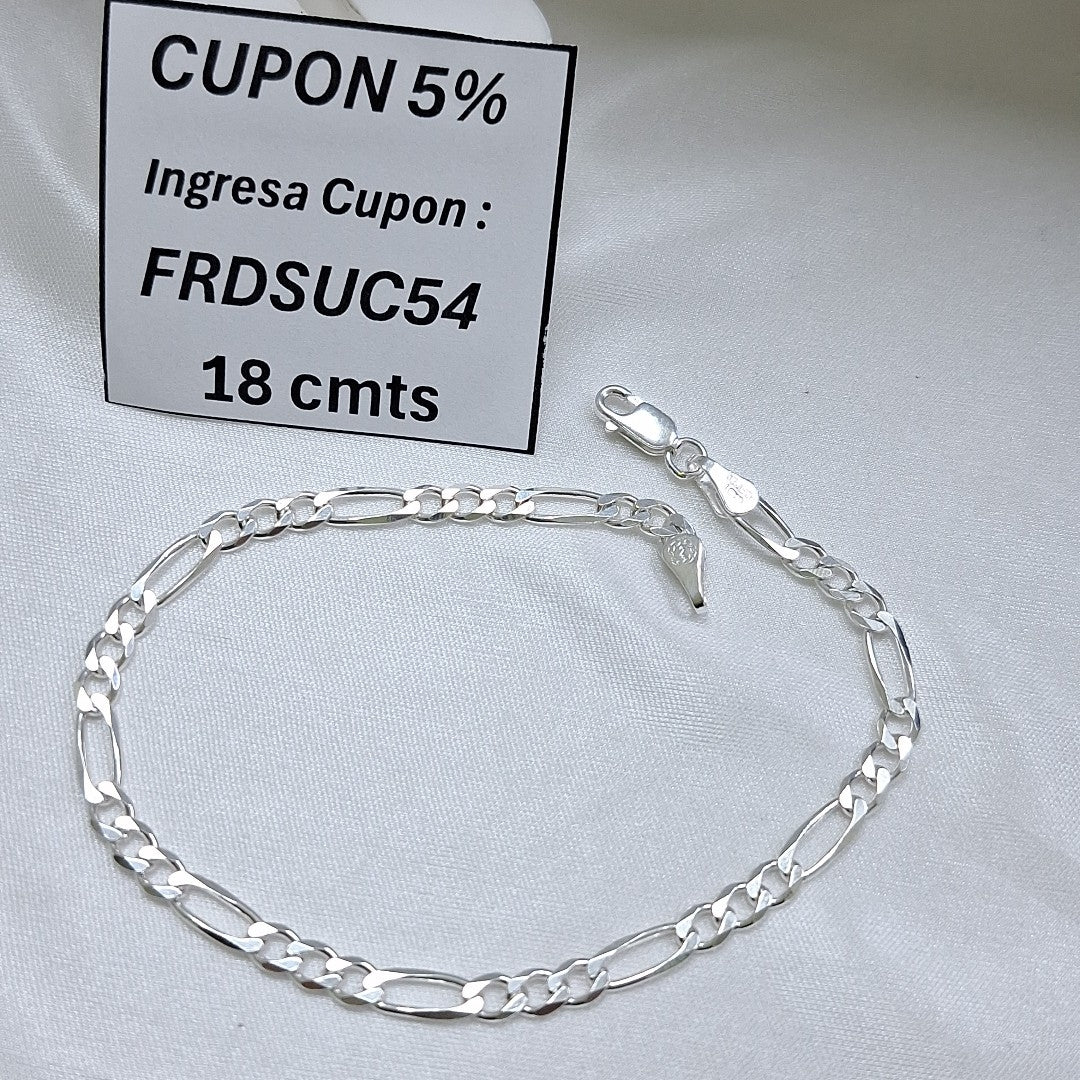 PULSERA 3X1 PLATA .925 18 CM 4.43 GR (NUEVO)
