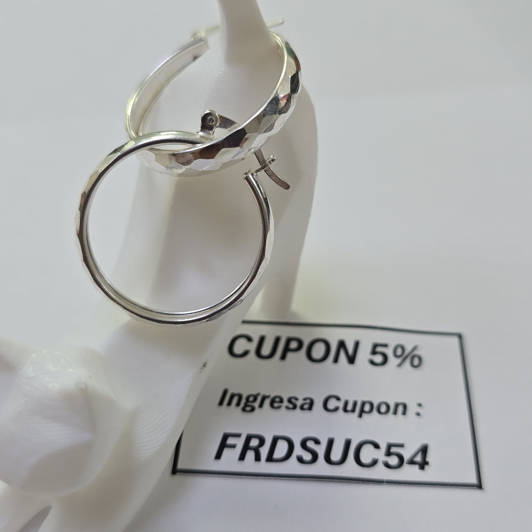 ARETES ARRACADAS FACETADAS PLATA .925 2.6 GR (NUEVO)