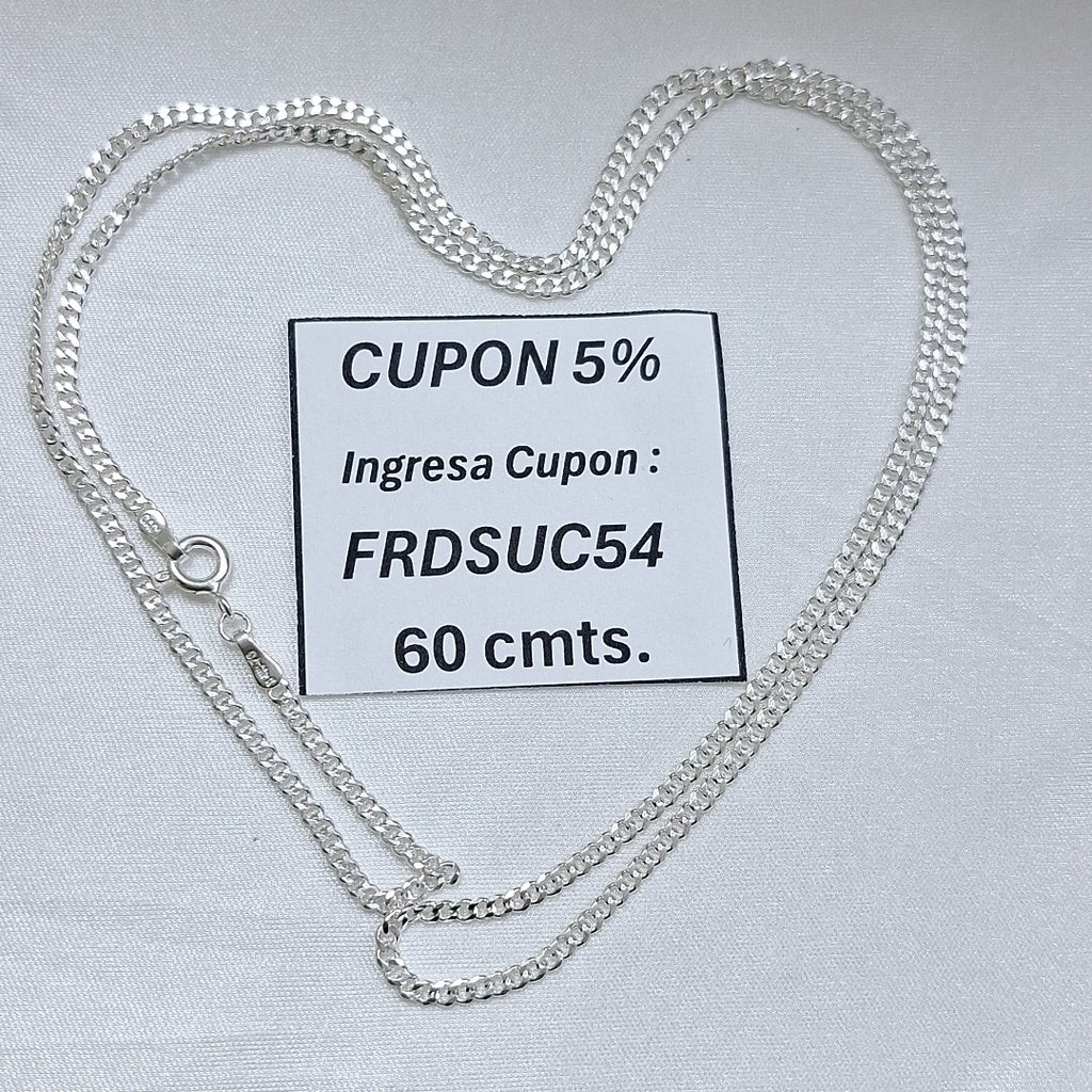 CADENA BARBADA PLATA .925 60 CM 6.63 GR (NUEVO)