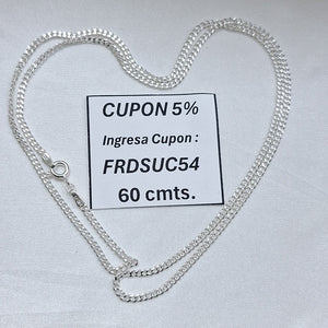 CADENA BARBADA PLATA .925 60 CM 6.63 GR (NUEVO)