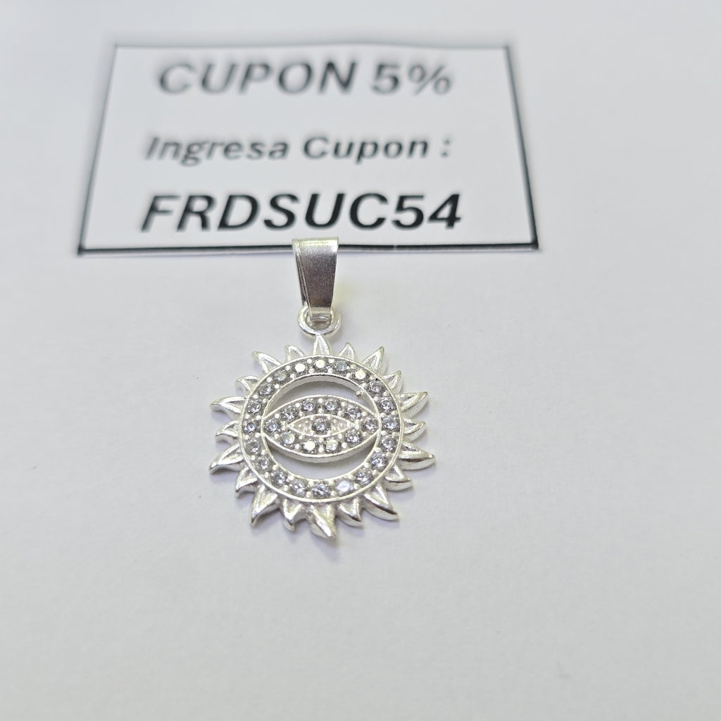 DIJE OJO MAGICO CON CIRCONIAS PLATA .925 2 GR (NUEVO)