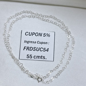 CADENA CORAZONES PLATA .925 55 CM 2.72 GR (NUEVO)