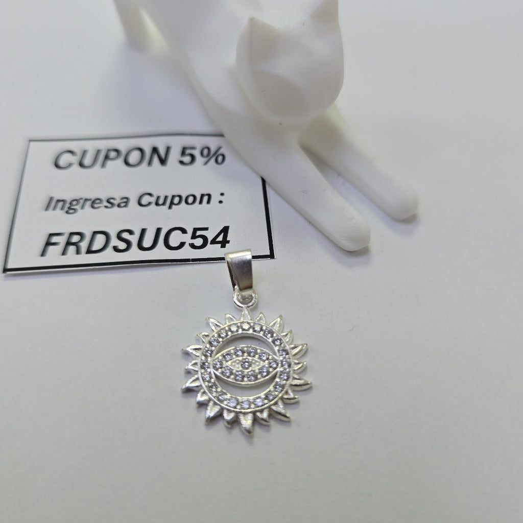DIJE OJO MAGICO CON CIRCONIAS PLATA .925 2 GR (NUEVO)