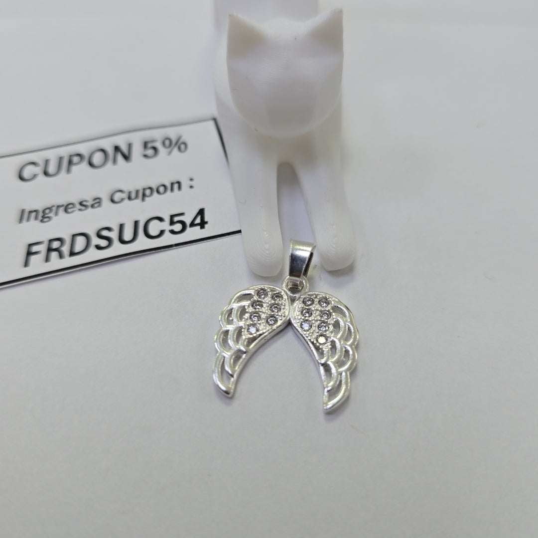 DIJE ALAS C/CIRCONIAS PLATA .925 2.4 GR (NUEVO)