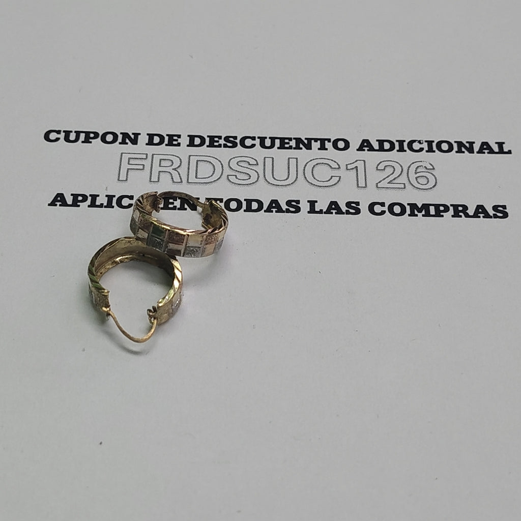 ARRACADAS PAR ORO 14 K 1.2 GRMS (SEMINUEVO)