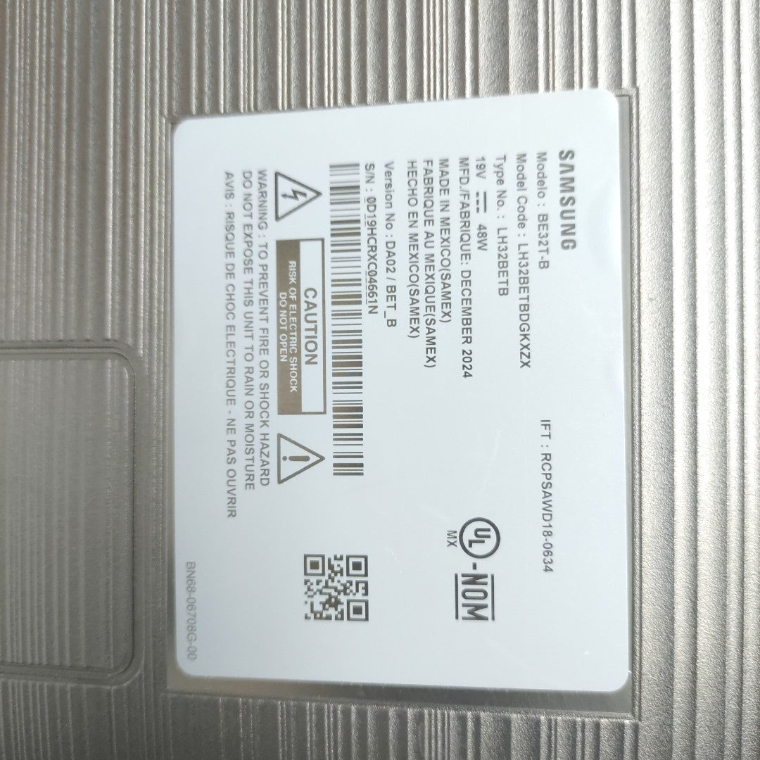 PANTALLA SAMSUNG BE32T-B (2024) 32" LED HD (SEMINUEVO)