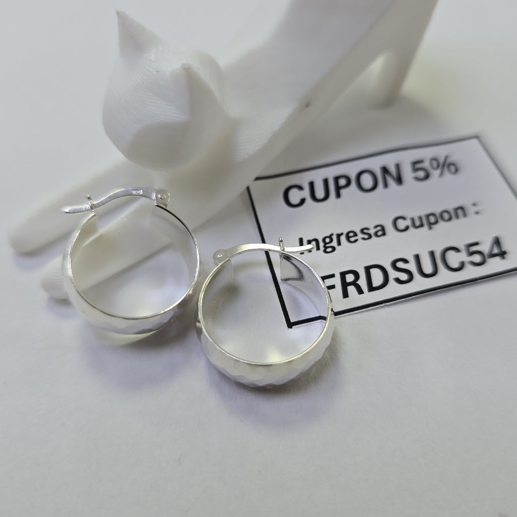 ARETES ARRACADAS FACETADAS PLATA .925 2.9 GR (NUEVO)