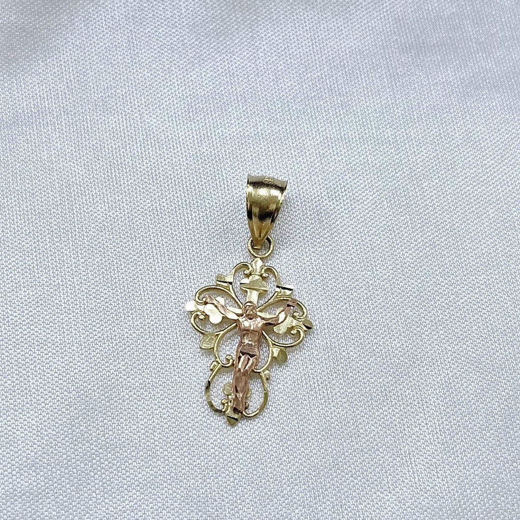 CRUCIFIJO ORO PLATINO 14 K 1,40 GRMS (SEMINUEVO)