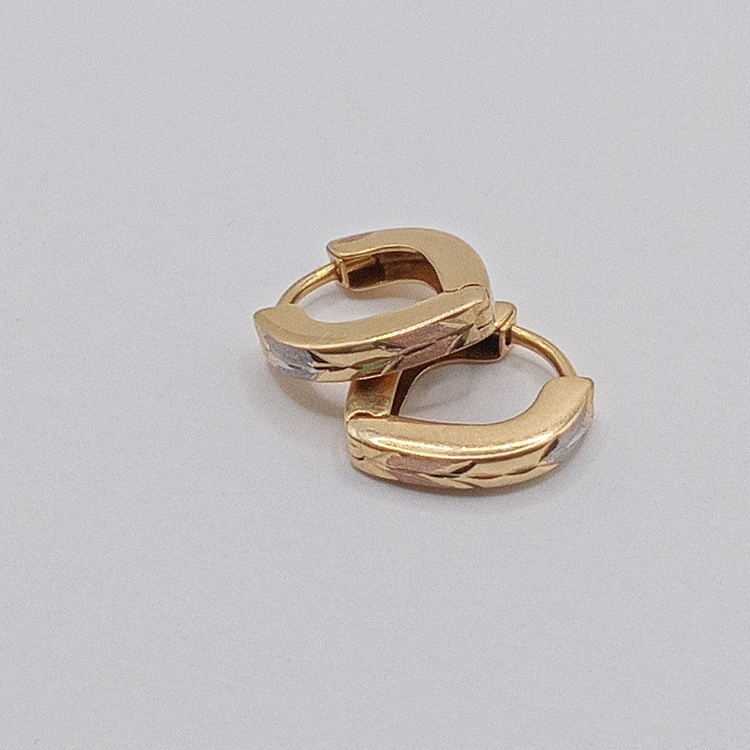 ARRACADAS PAR ORO COMBINADO 14 K 1,20 GRMS (SEMINUEVO)