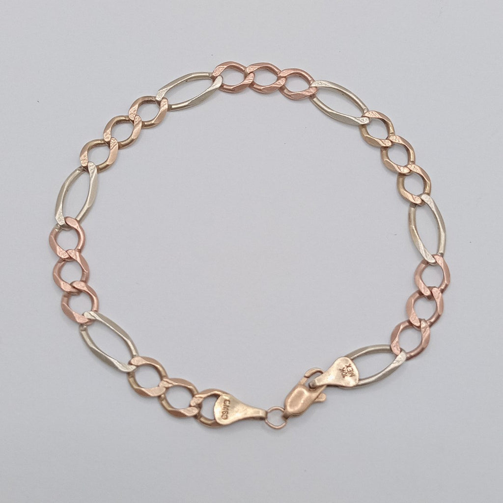 PULSERA ORO COMBINADO 10 K 9.4 GRMS (SEMINUEVO)
