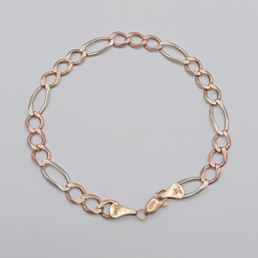 PULSERA ORO COMBINADO 10 K 9.4 GRMS (SEMINUEVO)
