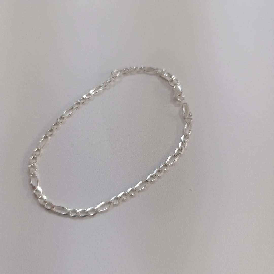 PULSERA TEJIDO 3X1 PLATA .925 21 CM 3.2 GR (NUEVO)
